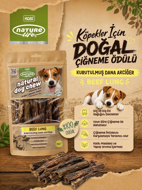 NatureLife - Naturelife Kurutulmuş Dana Akciğer Köpek Ödülü 100 gr
