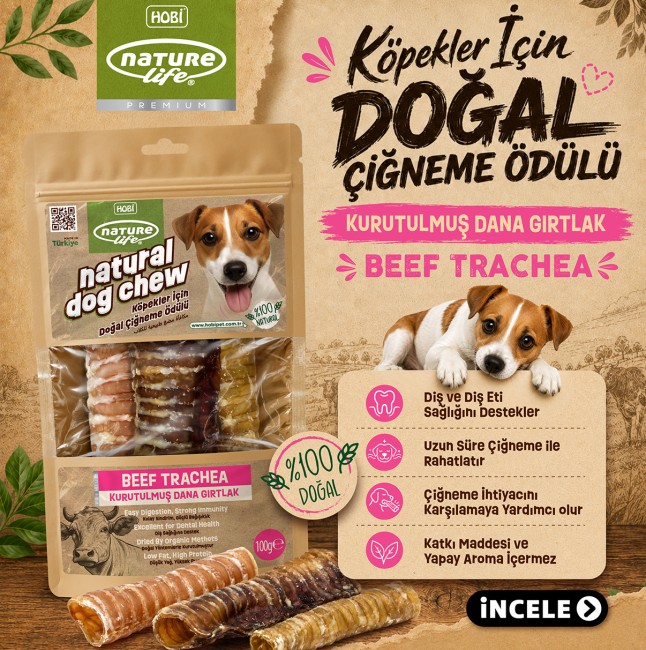 NatureLife - Naturelife Kurutulmuş Dana Gırtlak Köpek Çiğneme Ödülü 100 gr
