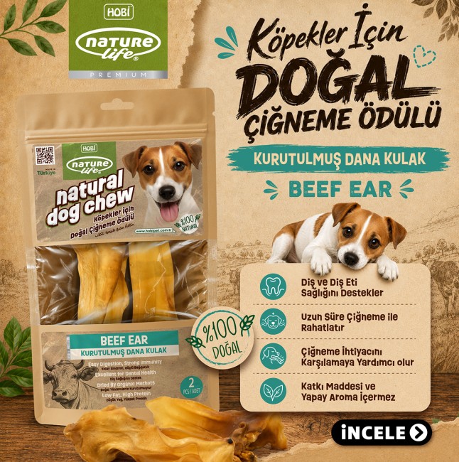 NatureLife - Naturelife Kurutulmuş Dana Kulak Köpek Çiğneme Ödülü 2’li