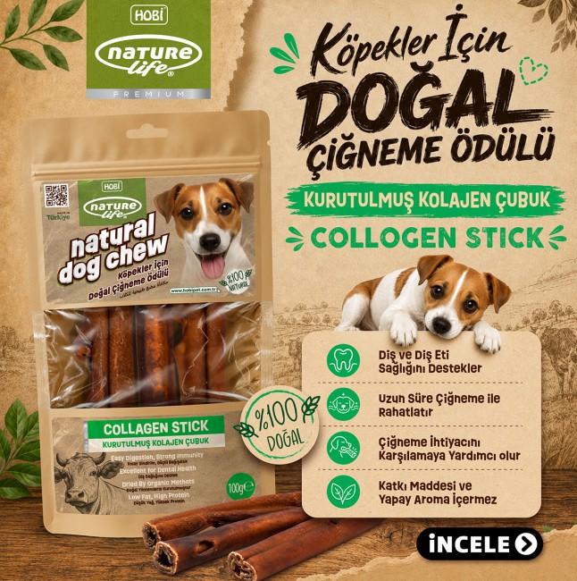 NatureLife - Naturelife Kurutulmuş Kolajen Çubuk Köpek Çiğneme Ödülü 100 gr