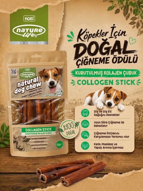 NatureLife - Naturelife Kurutulmuş Kolajen Örgü Çubuk Köpek Çiğneme Ödülü 100 gr
