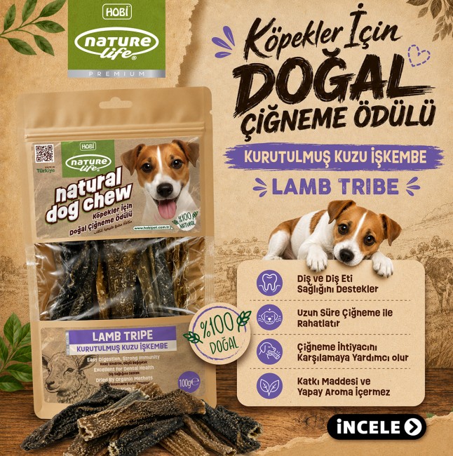 NatureLife - Naturelife Kurutulmuş Kuzu İşkembe Köpek Çiğneme Ödülü 100 gr