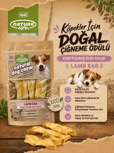 NatureLife - Naturelife Kurutulmuş Kuzu Kulak Köpek Çiğneme Ödülü 100 gr