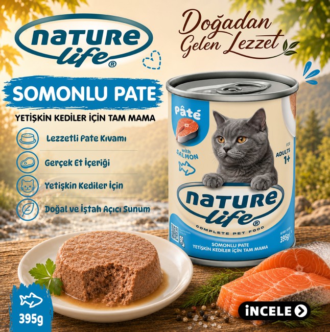 NatureLife - Naturelife Somonlu Ezme Kedi Konservesi 395 Gr