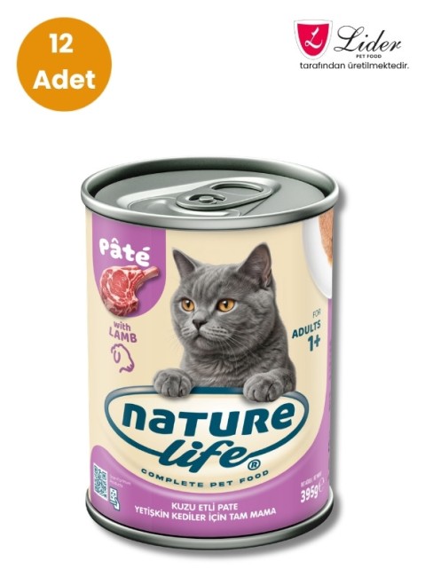 NatureLife - Naturelife Kuzu Etli Ezme Kedi Konservesi 400 Gr x 12 Adet