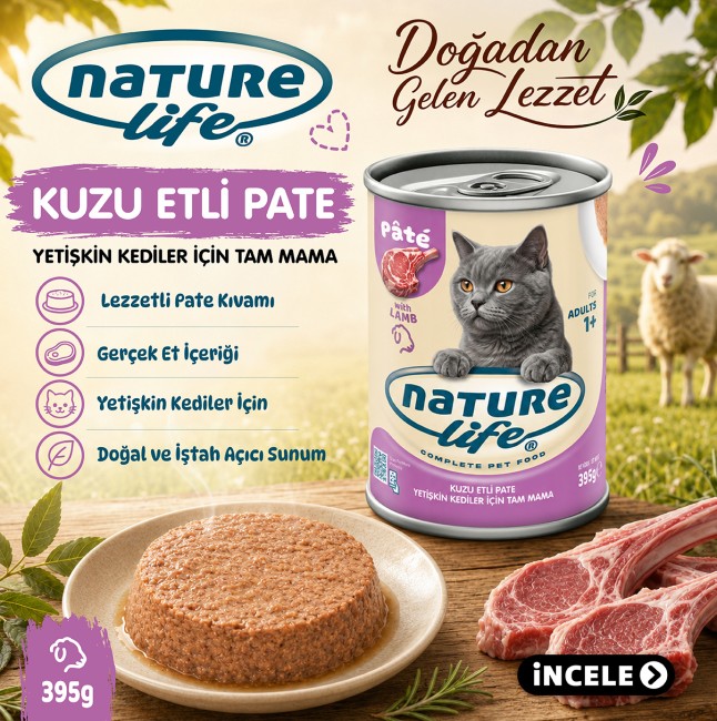 NatureLife - Naturelife Kuzu Etli Ezme Kedi Konservesi 395 Gr