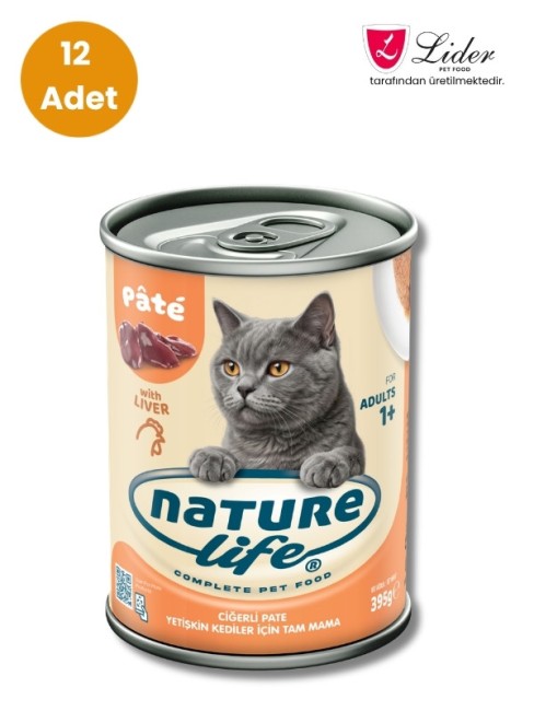 NatureLife - Naturelife Ciğerli Ezme Kedi Konservesi 400 Gr x 12 Adet