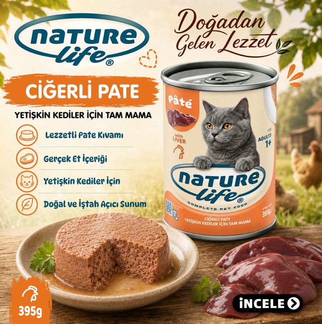 NatureLife - Naturelife Ciğerli Ezme Kedi Konservesi 395 Gr