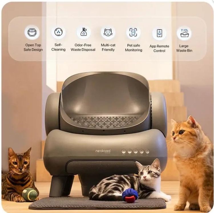 Neakasa Üstü Açık Akıllı Kedi Tuvaleti Gri (Z-M1)
