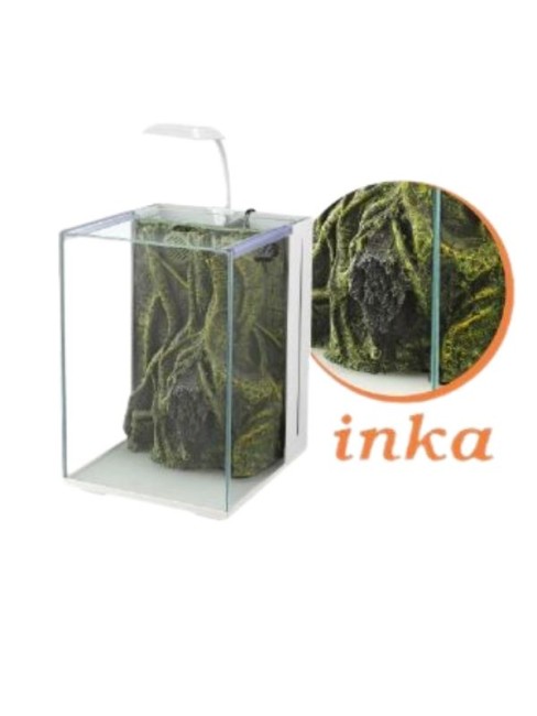 Nubios - Nubios Nano Akvaryum İnka Dekorlu Beyaz 20x22x29 Cm (670-NB-A20-İNKA-B)