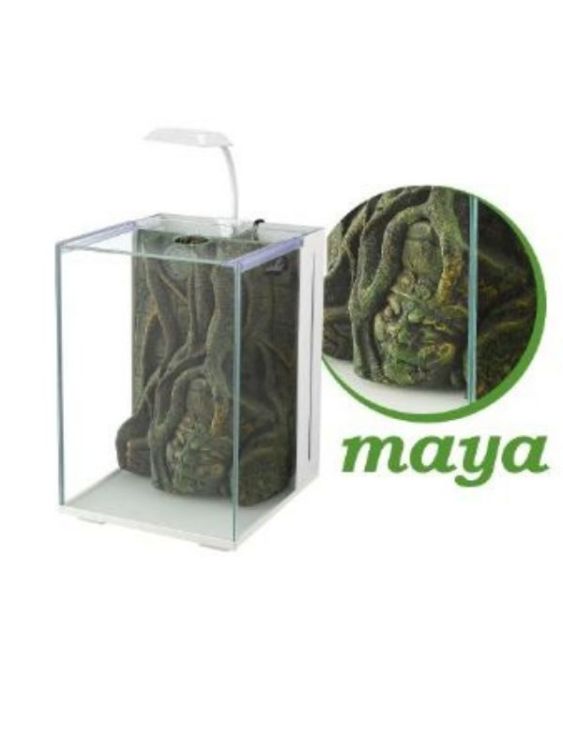 Nubios Nano Akvaryum Maya Dekorlu Beyaz 20x22x29 Cm (670-NB-A20-MAYA-B)