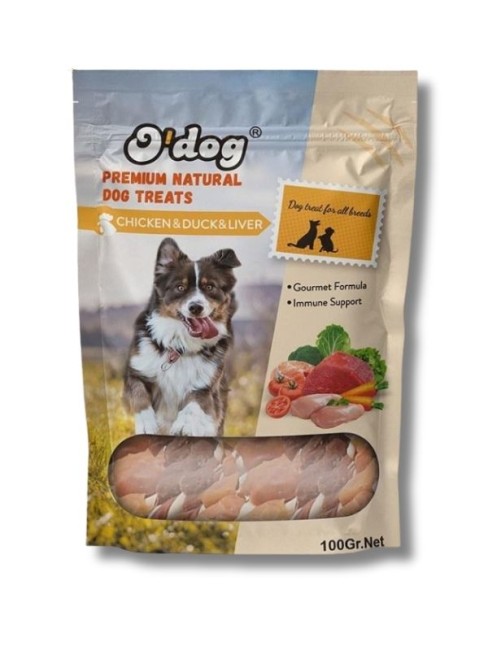 O Dog DT5277 Tavuk Ördek Ve Ciğerli Çubuk Köpek Ödülü 100 Gr - Thumbnail