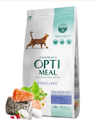 Optimeal Sterilised Somonlu Kısır Kedi Maması 10 Kg