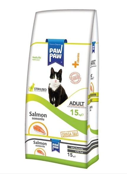 Paw Paw Sterilised Somonlu Kısır Kedi Maması 15 Kg