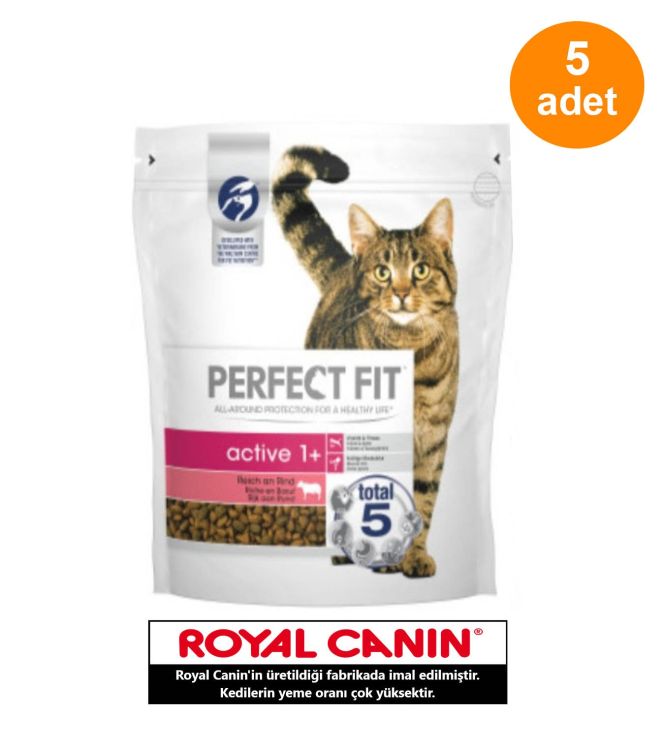 Perfect Fit Biftekli Yetişkin Kedi Maması 1.4 Kg X 5 Adet