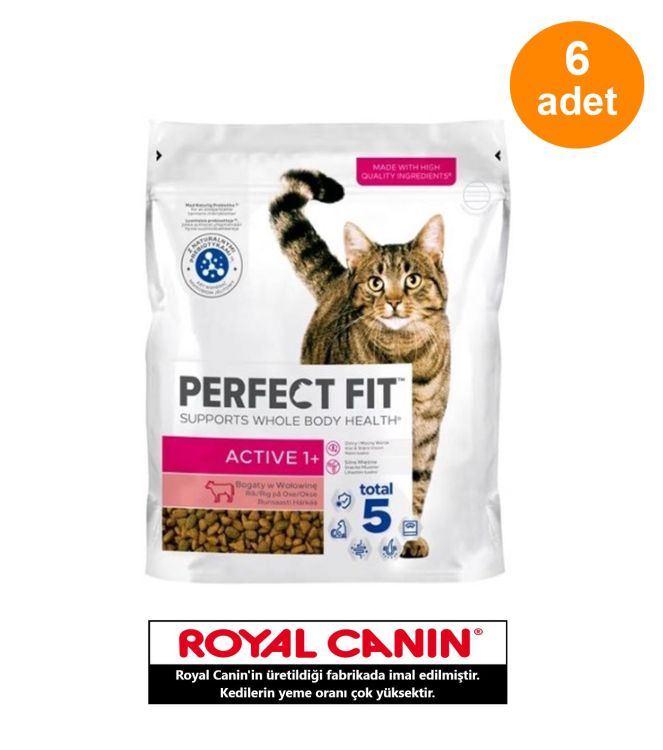 Perfect Fit Biftekli Yetişkin Kedi Maması 750 Gr X 6 Adet