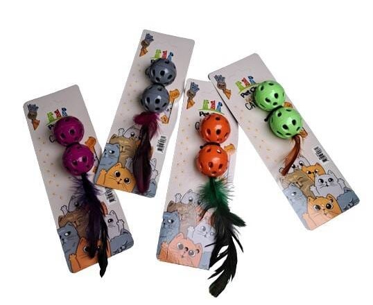 Pet City - Pet City Çift Toplu Tüylü Kedi Oyuncağı Rd-1019