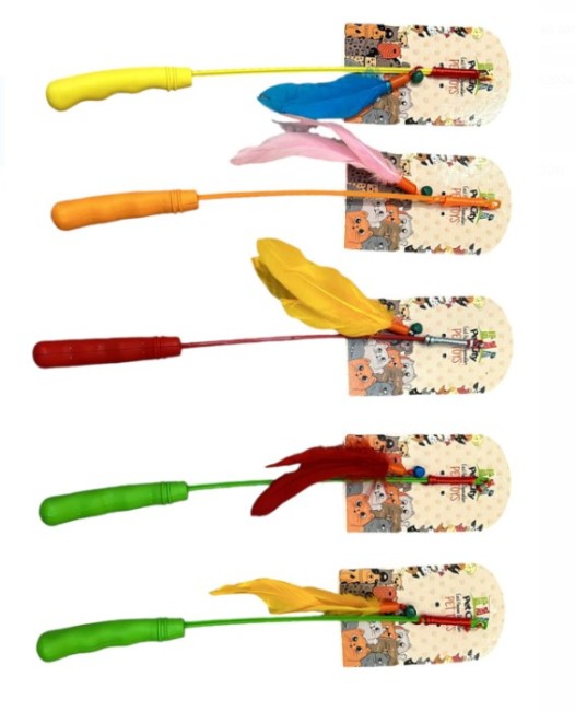 Pet City - Pet City Renkli Tüylü Kedi Oltası Rd-1005