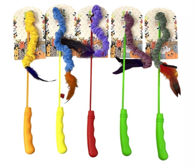 Pet City - Pet City Tüylü Büzgülü Kedi Oltası Rd-1007 X 10 Adet