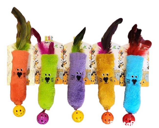 Pet City - Pet City Tüylü Toplu Uzun Peluş Kedi Oyuncağı Rd-1020 X 10 Adet