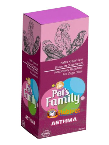 Pets Family Asthma Kuş Vitamini 30 Ml X 12 Adet
