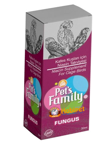 Pets Family - Pets Family Fungus-Mantar Kuş Vitamini 30 Ml X 12 Adet