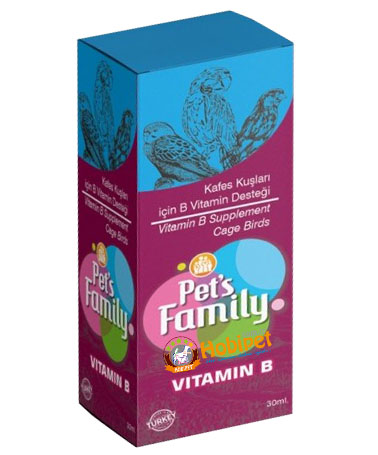 Pets Family Vitamin B Kuş Vitamini 30 Ml X 12 Adet