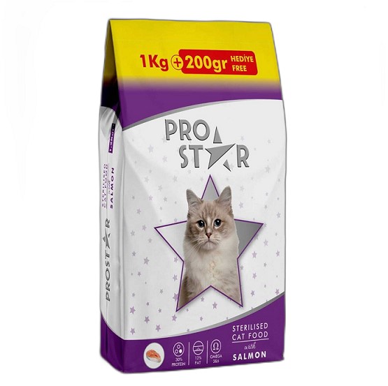 Pro Star Somon Balıklı Kısır Kedi Maması 1200gr X 8 Adet