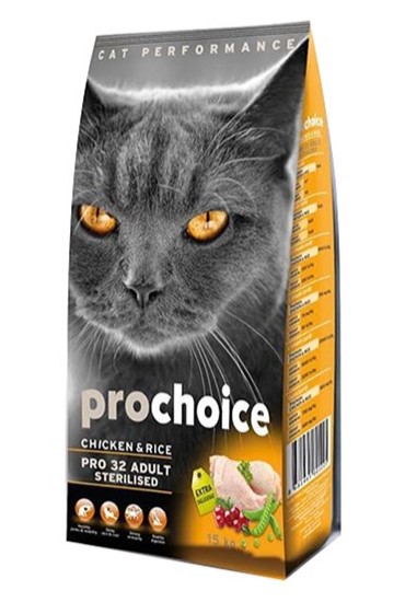Prochoice Pro 32 Sterilised Tavuklu Pirinçli Kısır Kedi Maması 15 Kg