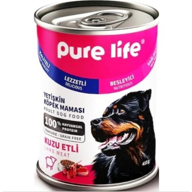 Purelife - Pure Life Kuzu Etli Yetişkin Köpek Konserve 415 Gr x 24 Adet