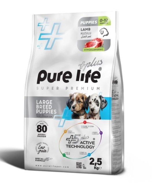 Purelife - Pure Life Plus Büyük Irk Kuzu Etli Yavru Köpek Maması 2.5 Kg
