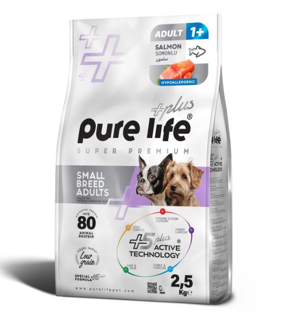Purelife - Pure Life Plus Küçük Irk Somonlu Yetişkin Köpek Maması 2.5 Kg