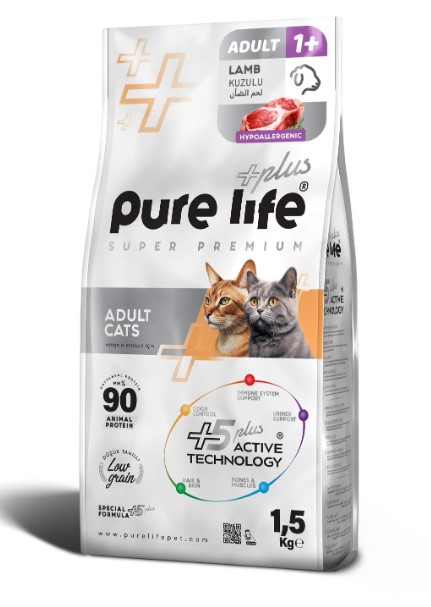 Purelife - Pure Life Plus Kuzu Etli Yetişkin Kedi Maması 1.5 Kg