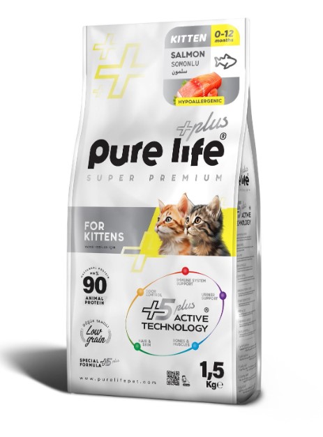 Purelife - Pure Life Plus Somonlu Yavru Kedi Maması 1.5 Kg