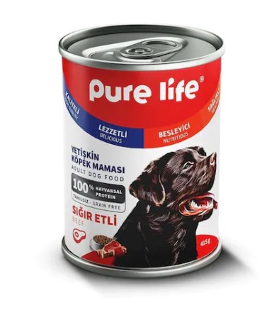 Purelife - Pure Life Sığır Etli Yetişkin Köpek Konserve 415 Gr x 24 Adet