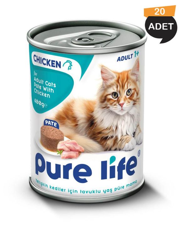 Pure Life Tavuk Etli Pate Kedi Maması 400gr x 20 Adet