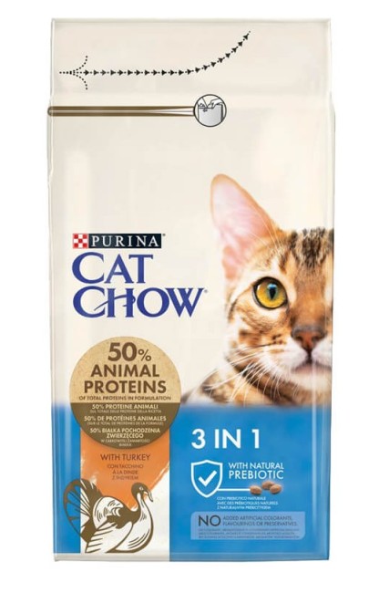 Purina - Purina Cat Chow Feline 3 İn 1 Hindi Etli Yetişkin Kedi Maması 1.5 Kg