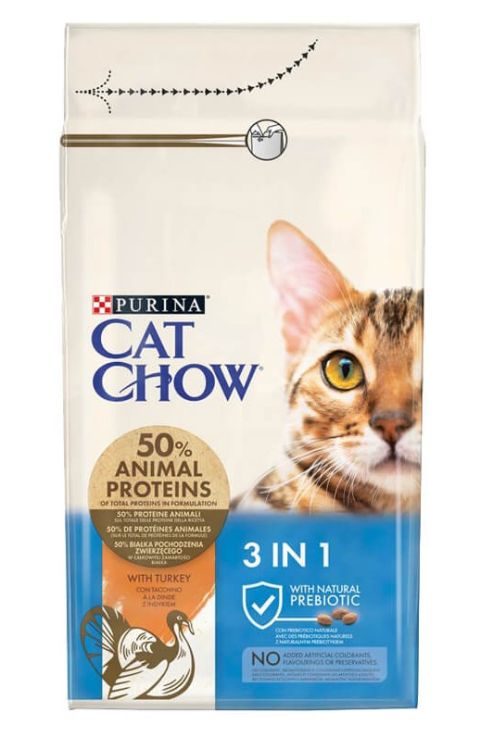 Purina Cat Chow Feline 3 İn 1 Hindi Etli Yetişkin Kedi Maması 1.5 Kg