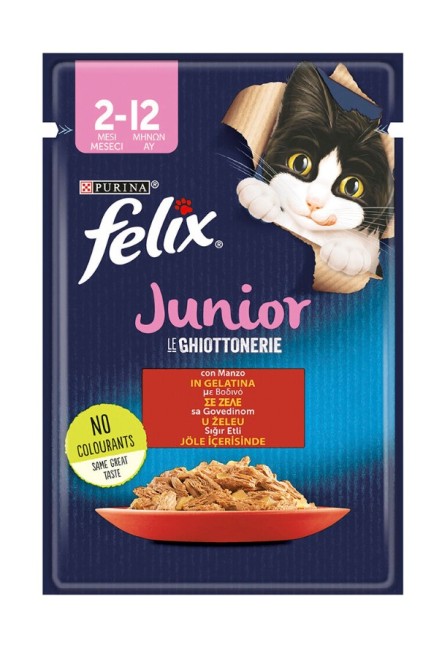 Purina - Felix Sığır Etli Yavru Pouch Mama 85 Gr x 26 Adet