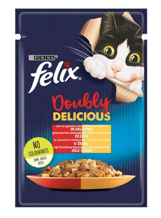 Felix Sığır Etli Ve Kümes Hayvanlı Pouch Mama 85 Gr X 26 Adet