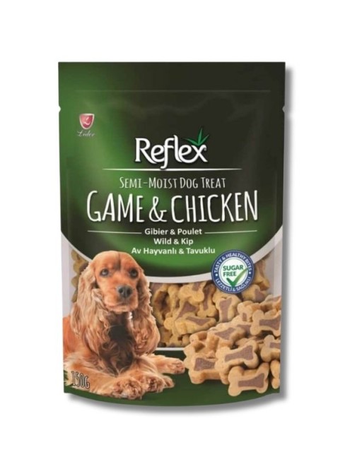 Reflex - Reflex Av Hayvanlı ve Tavuklu Yarı Yumuşak Köpek Ödül Maması 150 gr
