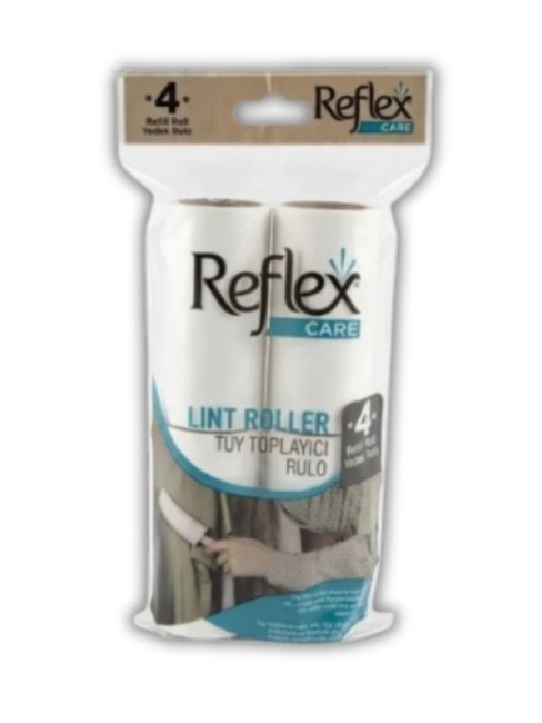 Reflex Care - Reflex Care Tüy Toplama Rulosu Yedeği (Medium Boy) – 50 Yaprak 4 Lü
