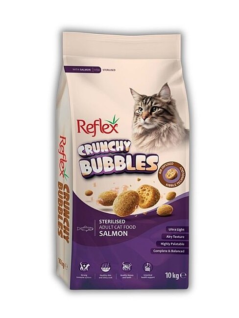 Reflex - Reflex Crunchy Bubbles Somonlu Kısırlaştırılmış Kedi Maması 10 Kg