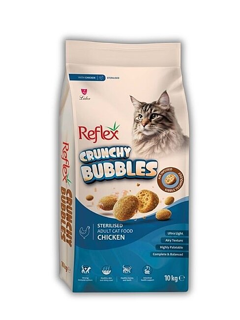 Reflex - Reflex Crunchy Bubbles Tavuklu Kısırlaştırılmış Kedi Maması 10 Kg