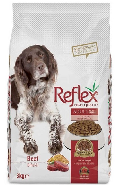 Reflex - Reflex High Energy Biftekli Yetişkin Köpek Maması 3 Kg X 3 Adet