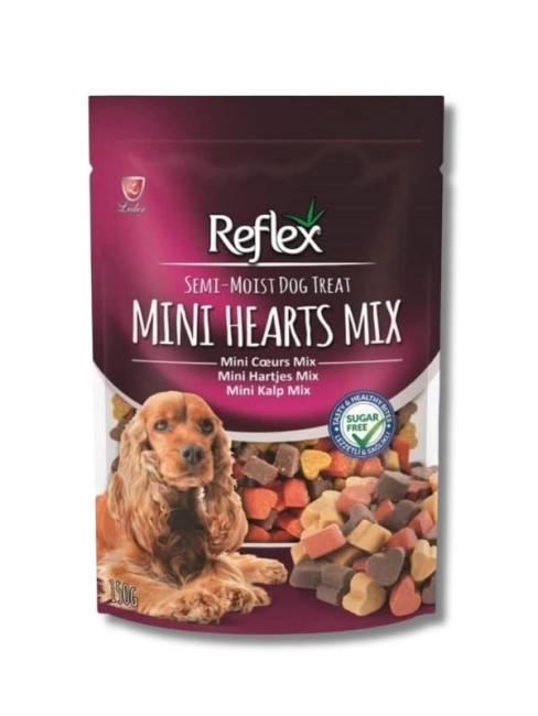 Reflex - Reflex Karışık Renkli Mini Kalpli Yarı Yumuşak Köpek Ödül Maması 150 gr