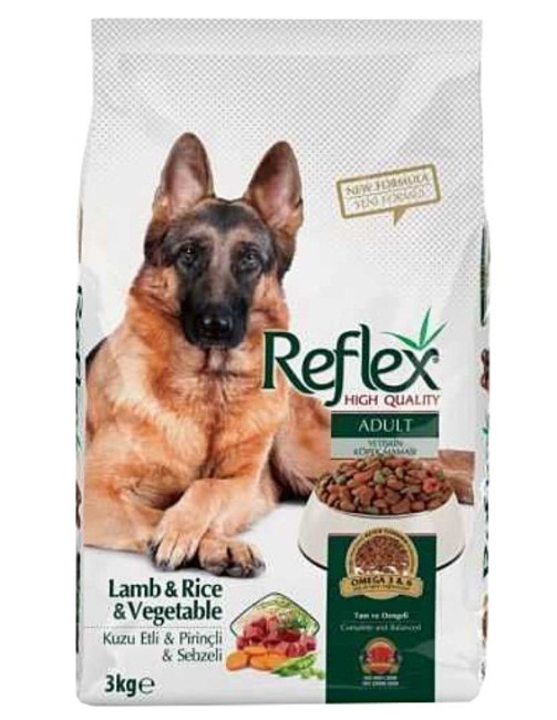 Reflex - Reflex Kuzu Etli Sebzeli Yetişkin Köpek Maması 3 Kg X 3 Adet