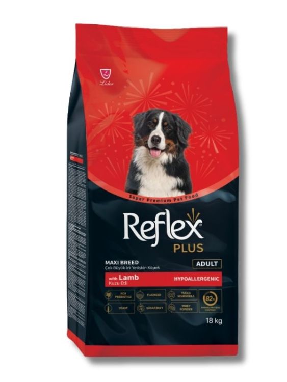 Reflex Plus Büyük Irk Kuzulu ve Pirinçli Yetişkin Köpek Maması 18 kg