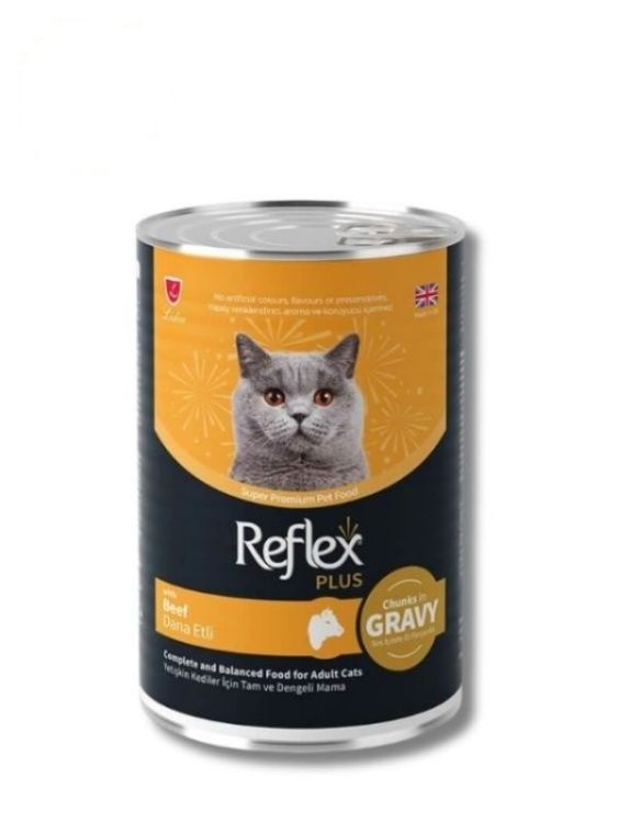 Reflex Plus Dana Et Parçacıklı Kedi Konservesi 400 gr