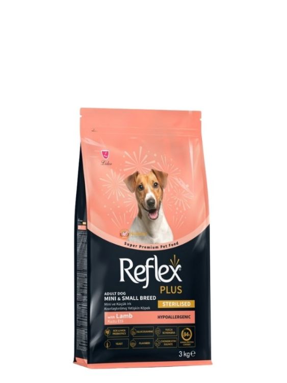 Reflex Plus Kuzu Etli Mini ve Küçük Irk Kısırlaştırılmış Köpek Maması 3 kg